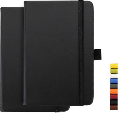 Pocket Notebook -päiväkirja kynärenkaalla, 3,8" x 5,7" Mini Diary Notepad Pieni muistikirja, 100gsm korkealaatuinen paksu paperi taskulla (musta, s...
