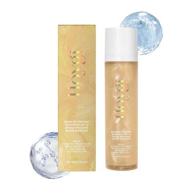 Sheer Setting Mist -aurinkosuoja SPF 50, laajakirjoinen hohtava vartaloöljysuihke, kosteuttava meikkiystävällinen hehkusuihke, riutoille turvalline...
