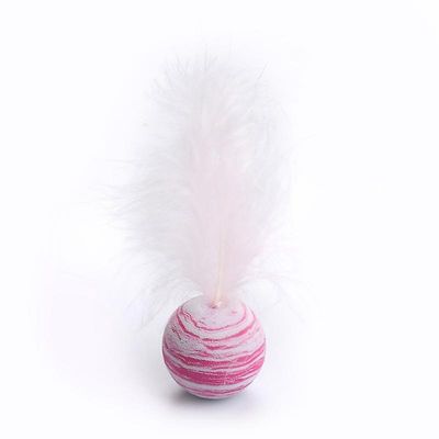 Cat Pet Legetøj Star Texture Ball Kaste Kat Supplies Feather Light Foam Kitten Interactive Funny Entertainment Legetøj Pink