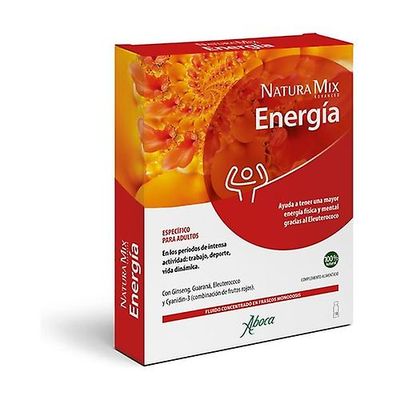 Aboca Natura mix advanced energy - nestekonsentraatti 10 injektiopulloa, joissa on 15 ml