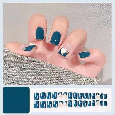 Bærbar negle patch aftagelig blød negle patch gelé lim færdig søm patch wearable nail patch Cremet hvid