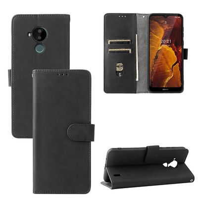 Etui til Nokia C30 Cover Premium Læder med kortholder Flip Folio Magnetisk Etui Coque - Sort