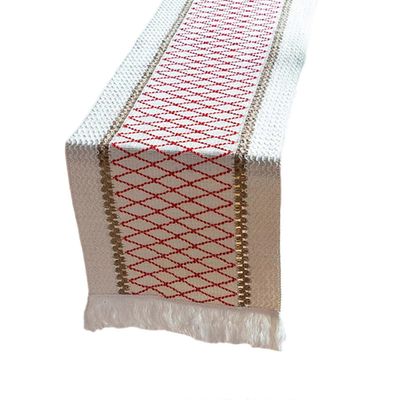 Kaitaliina Kaitaliinat Puuvilla Pellava Liitos Tupsullinen Pöytäkoristekangas Tyylikäs pöytäliina hääjuhliin Punainen