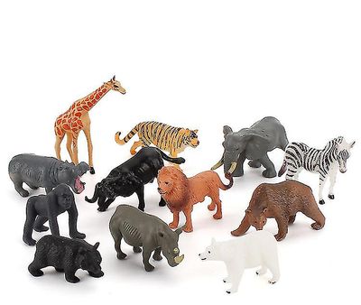Barsinfi 12pcs Realistisk Jumbo Wild Zoo Dyr Figurer