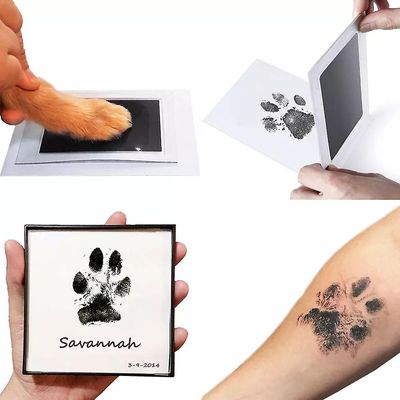 1pc Super Large Pet Dog Cat Baby Håndaftryk eller fodaftryk kontaktløs stempelpude Blå 2 9.5X5.7CM