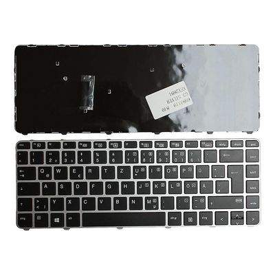 Keyboards4Laptops HP EliteBook 840 G3 Silver Frame Sort Tysk layout Udskiftning Laptop Tastatur