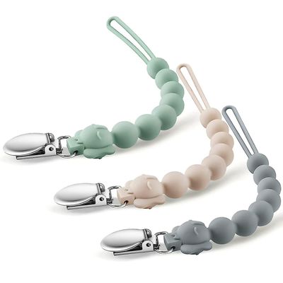 Tianzun Silikon smokk klippholder med One Piece Design, pakke med 3 BPA Gratis smokker smokk klipp for Baby Gutt / jente