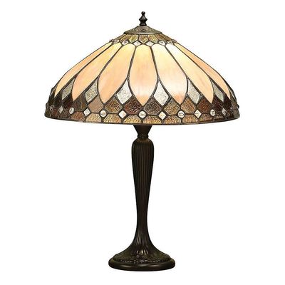 Interiors 1900 Lighting Brooklyn 1 Lys Medium bordlampe Mørk Bronze, Tiffany Glas, E27