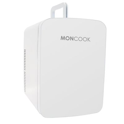 Moncook Mini kjøleskap for soverom - 6l, 10l eller 15l - liten bærbar stille med glassdør Hvit