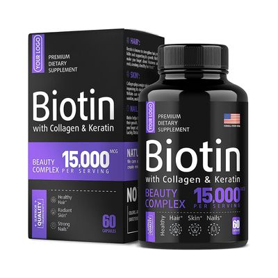 Biotin kapsler, understøtter sundt hår, hud & negle, Quick Release softgels