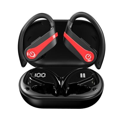 Q63-3 koukkutyyliset langattomat kuulokkeet melunvaimennus urheilu Bluetooth-kuulokkeet - musta / punainen Monivärinen Black Red