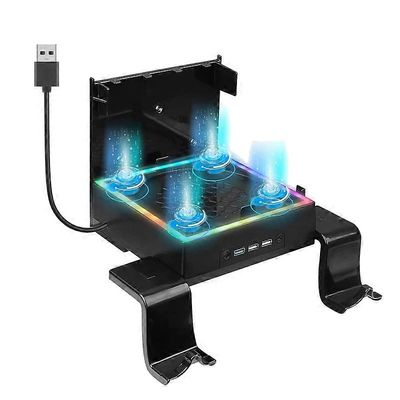 Seinäteline Xbox Series X:lle, jossa on jäähdytystuuletin ja 3 USB-portti Peliohjaimen pidike Kuulokkeiden ripustin Musta