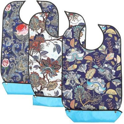 3kpl aikuisten ruokalappu koristeellinen aikuisten ruokalappu vanhukset ruokalappu seniorit ruokalappu säädettävä hihna ruokalappu Kuten kuvassa 01...