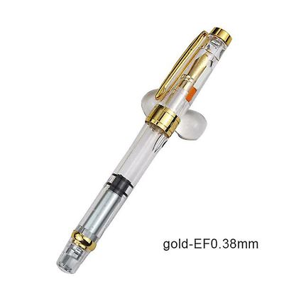 Gennemsigtig stempel fyldepen Klar demonstratorblæk Gylden iridium Fint Nib Design