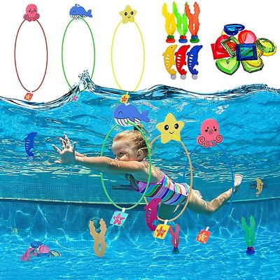 Mmcici 27pcs Pool Svømming Dykking Ringer For Kids, Pool Leker Spill