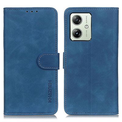 For Motorola Moto G54 5g deksel retro lommebok telefonstativ i skinn Blå