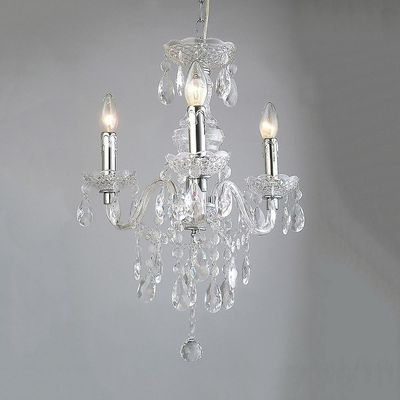 Italux Lighting Klassiske lysekroner Chrome 3 Lys med klar skygge, E14