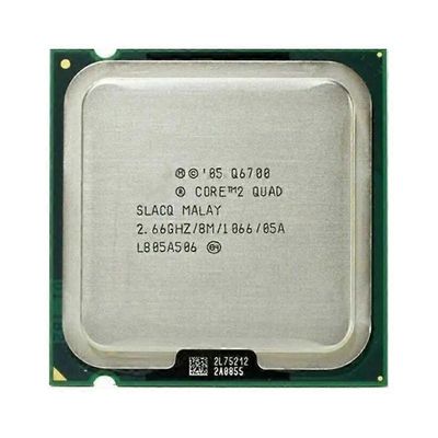 Core 2 Quad Q6700 -suoritin - kanta 775 4 ydintä 4 säiettä 2,66 GHz 8 Mt L2-välimuisti 105 W TDP.