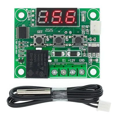 Kredsløbstilbehør 1pcs w1209 blåt/rødt lys dc 12v varmekølet temp termostat temperaturregulering skifte temperaturregulator termometer termometer t...