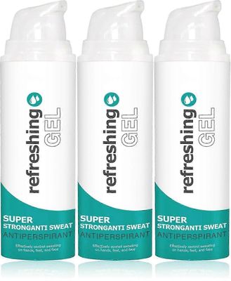 Antiperspiranttigeeli, reseptivoimainen deodorantti liikahikoiluun, antiperspirantti naisille ja miehille, kainalohikisuoja 3 kpl