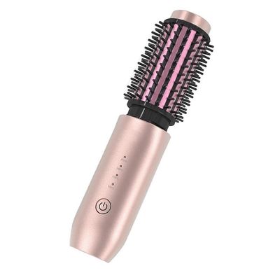 Johdoton hiusten kiharrin harja, Mini Travel Hot Proofener kampa, 3-in-1 kannettava Wave Curling Wand, lämmitetty harja A Ruusu kullan