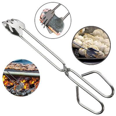 Praktisk bbq værktøjer rustfrit stål saks type grillet mad klip Large