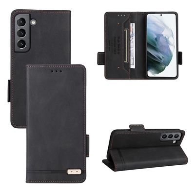 Gangxun Etui til Samsung Galaxy S22 5g læderetui Folio Flip med kreditkortspor Etui Coque Sort