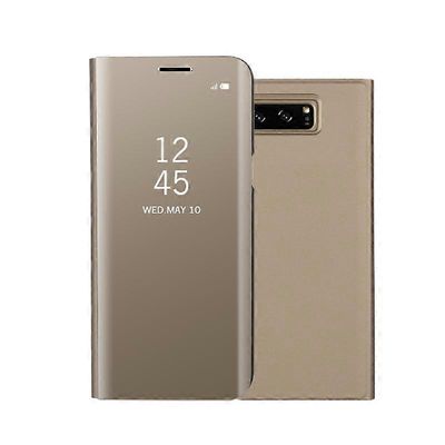 Samsung Galaxy Note 8 N950 -pinnoitetulle peilipinnalle Näytä nahkainen puhelinkotelo jalustalla Monivärinen Gold