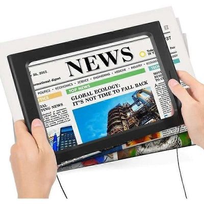 Lukusuurennuslasi eläkeläisille - valaistu pöydän suurennusvalaisin - 25X suorakaiteen muotoinen suurennus