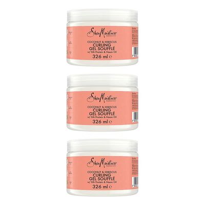 3 x Shea Moisture Coconut &; Hibiscus Curling Gel Souffle 326ml Ingen