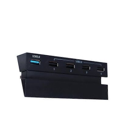 5-porttinen keskitin PS4: lle, USB 3.0 High Speed Charger -ohjaimen jakajan laajennus PS4-konsolille, ei PS4 Slimille, PS4 PRO (1kpl, musta)