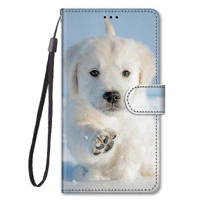 Yhteensopiva Asus Zenfone 9 maalattu läppäkansi magneettinen Coque Cover Etui Closure - valkoinen pentu