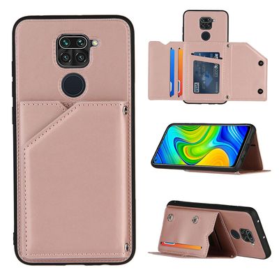 Gangxun Sag For Xiaomi Redmi Note 9 Vintage Cuir Cover Læderetui Kofanger - Rose