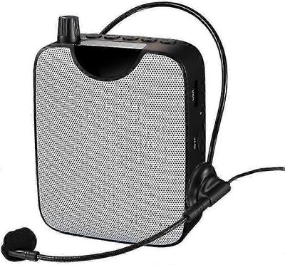 Erittäin kevyt kannettava 10 W: n äänenvahvistin kuulokemikrofonilla ja ladattavilla akuilla oppaille, opettajille, kaiuttimille, avustajille