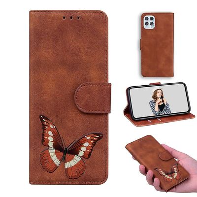 Etui til Motorola Moto Edge S / G100 Butterfly Cover Premium Læder Magnetisk- Pink Brown