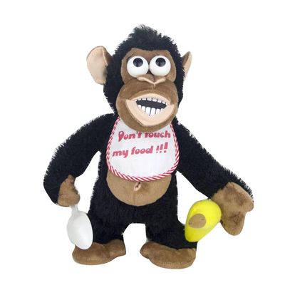 Electric Monkey -pehmolelu äänimagneettisella banaaninhallinnalla animoitu simpanssinukkelahja lapsille Musta