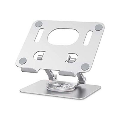 Taitettava säädettävä kannettavan tietokoneen pidike 360 pyörivä tabletin pidike Al-Alloy vakaa yhteensopiva pöydän kanssa Hopea