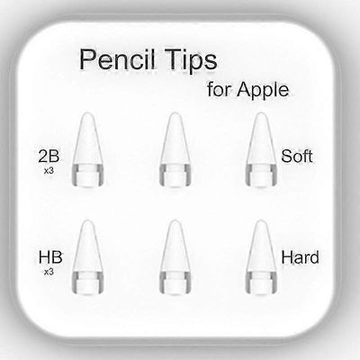 Apple Pencil 1st 2nd Gen Soft Tip Stylus Nipps -vaihtopakkaus digitaaliseen piirustuksen kirjoittamiseen Tips6White