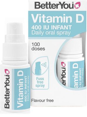 Better You BetterYou, D-vitamiini 400 IU imeväisten päivittäinen suusuihke, 15ml