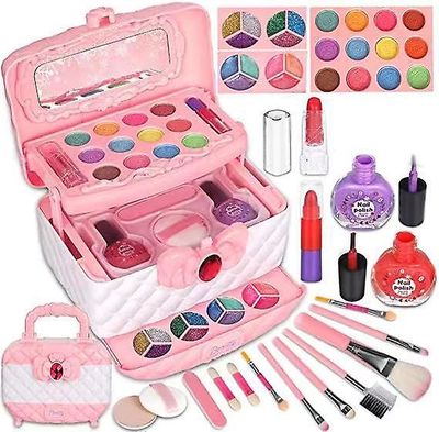 Kids Makeup Sets For jenter, vaskbare Childrens Make Up Set Girls Leker, Jenter Make Up Kids Leker Christmas Birthday Gaver For 4 5 6 7 8 9 10 år g...