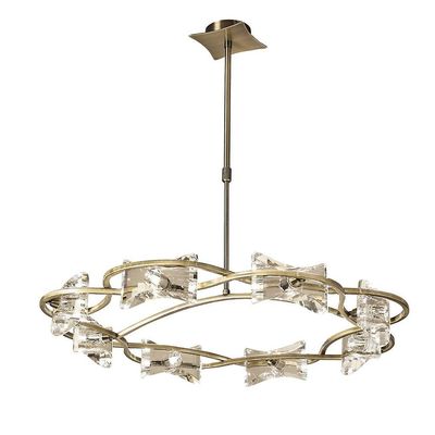 Inspired Lighting Kromo Teleskopisk Semi Flush 8 Light G9 Runde, Antique Messing