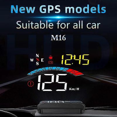 auton HUD-näyttö, GPS-tuulilasin projektori nopeudella, digitaalinen kello, ylinopeusvaroitus, mittarilukeman mittaus, veden lämpötila, suora