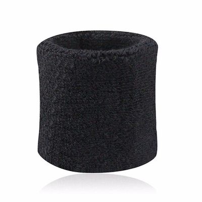 2stk farverige Unisex Sport Sweatband armbånd Bomuld håndledsbeskytter Kører Sort