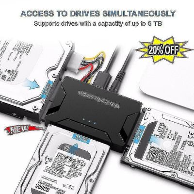 2024,Zilkee Ultra Recovery Converter USB3.0 Til SATA/IDE harddiskkabel Disk Adapter EU-plugg