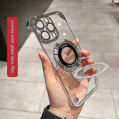 Turvatyynyn putoamisenesto iPhone-kotelolle näkymättömällä rengasjalustalla iPhone 15 -sarjalle iPhone 11Promax Silvery