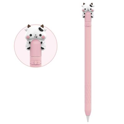 AHASTYLE PT129-1 Apple Pencilille (1. sukupolvi) Stylus Pen Cover Cartoon Animal Silicone Protecti Monivärinen Pink Cow