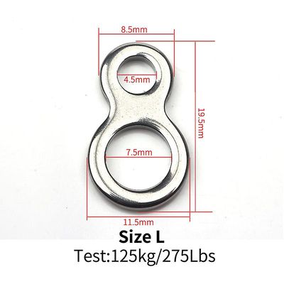 10stk Heavy Duty Fishing Connector Jigs Lure Hook Sømløs rustfrit stål 8 formede løkker kalebassering L