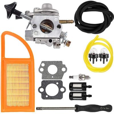 Br 600 kaasuttimen ilmansuodattimen polttoainehiilihydraattien uudelleentehosarja Stihl Br500 Br550 Br600 Reppupuhallinlehdelle Musta keltainen hopea