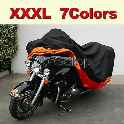 Motorsykkeldeksel for Harley Road King Electra Glide Street Glide Tourings - Xxxl Størrelse Black