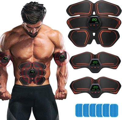 Ems lihasstimulaattori Abs Trainer Lihasstimulaattori Vatsalihasten väriaine Abs Stimulaattori Harjoituslaitteet miehille ja naisille EMS Vatsan sä...